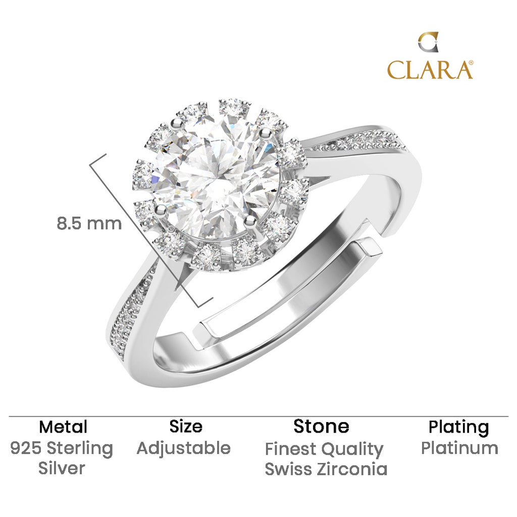 Silver Irina Stylish Solitaire Ring