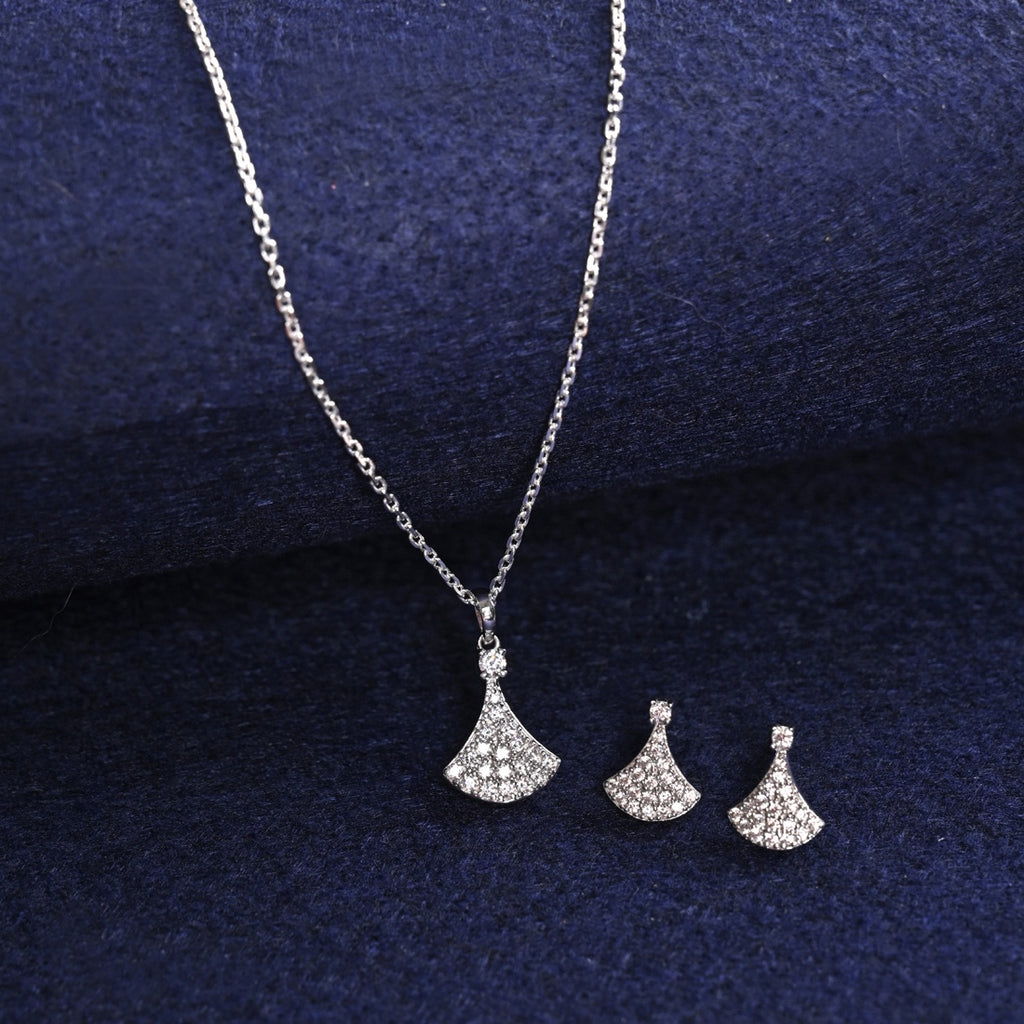 Silver Ginkgo Leaf Jewellery Set