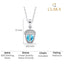 Silver Acorn Blue Solitaire Pendant Chain
