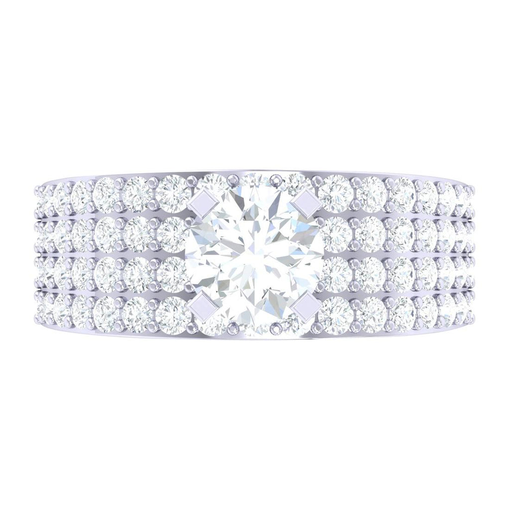 CLARA Made with Swiss Zirconia 925 Sterling Silver Round Solitaire Ring Gift for Women and Girls