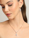CLARA 925 Sterling Silver Lily Pendant Earring Chain Jewellery Set 