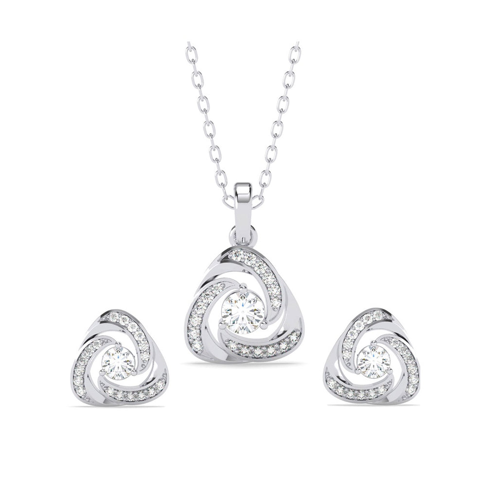 Silver Bianca Solitaire Jewellery Set 