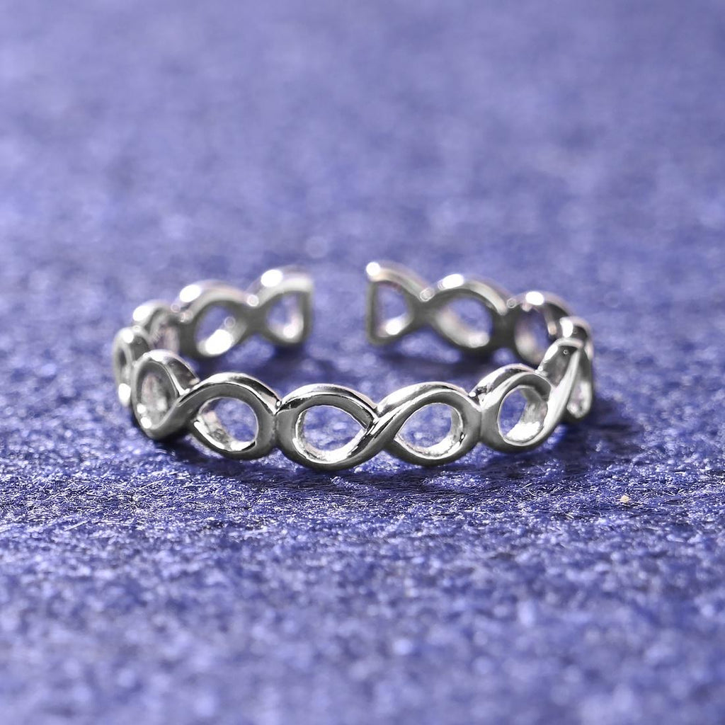 CLARA Pure 925 Sterling Silver Infinity Finger Ring 