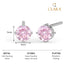 CLARA 925 Sterling Silver Pink Studs Earrings Gift for Kids Girls 