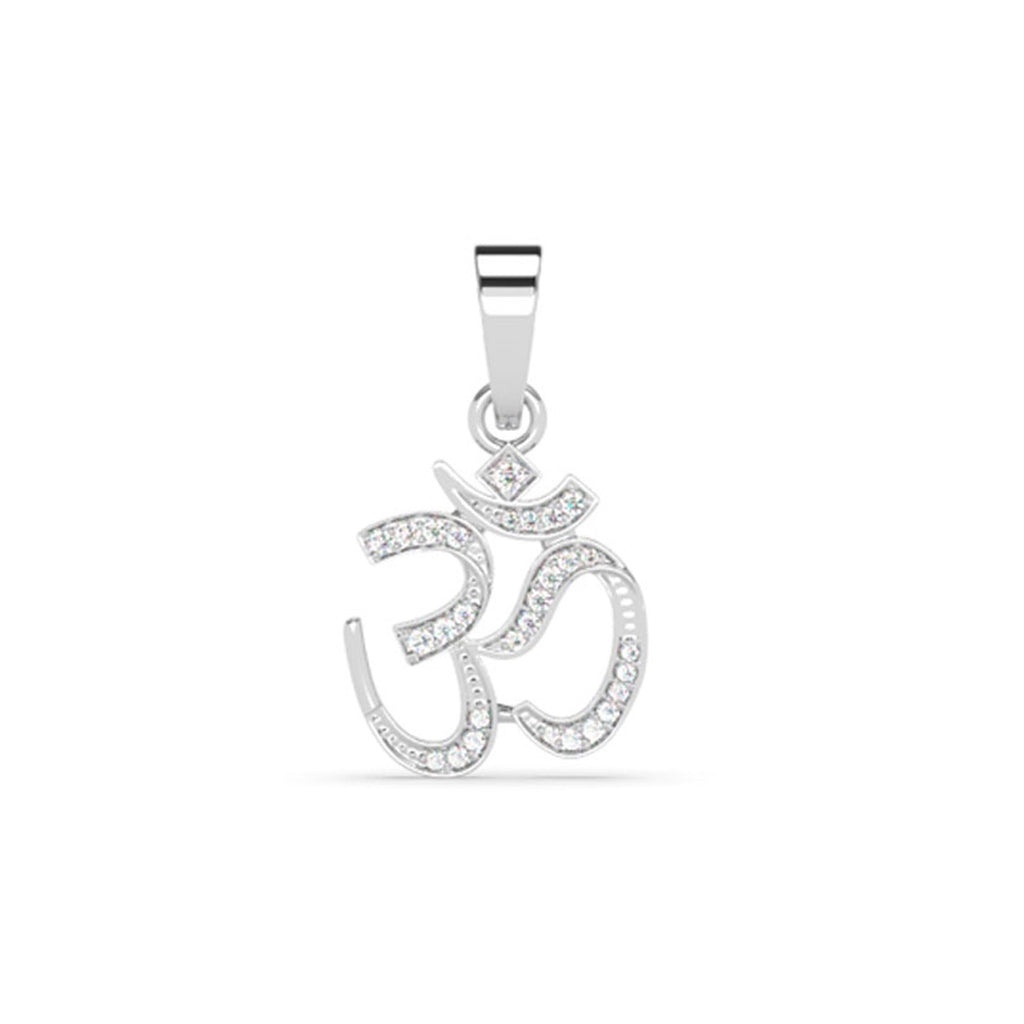 Silver Shine Om Men Pendant Necklace with Chain or without Chain