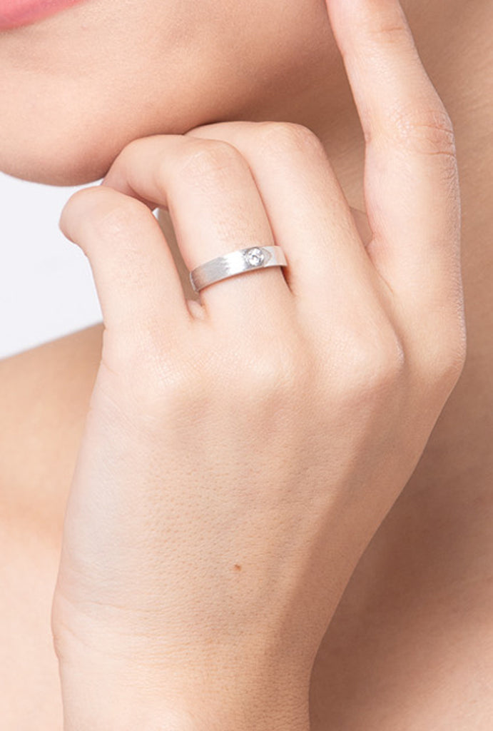 CLARA Pure 925 Sterling Silver Belt Adjustable Ring Gift for Women and Girls | Partial Matte Finish