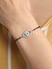 CLARA 925 Sterling Silver Evil Eye Halo Hand Mangalsutra Bracelet
