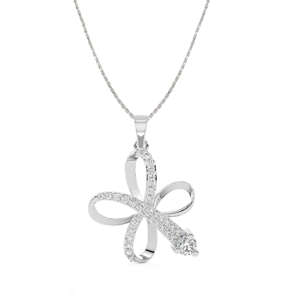 CLARA 925 Sterling Silver Vega Pendant Chain Necklace 