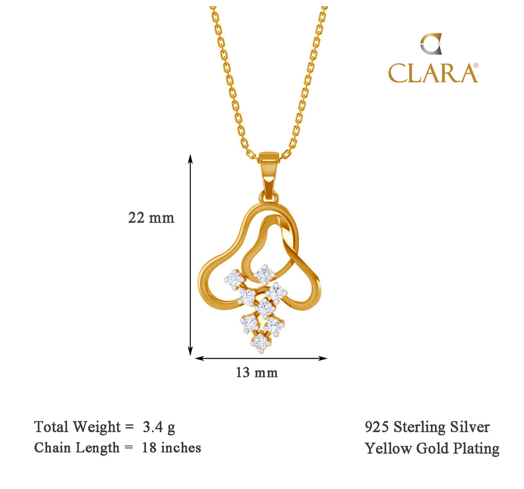CLARA 925 Sterling Silver Eden Pendant Chain Necklace 