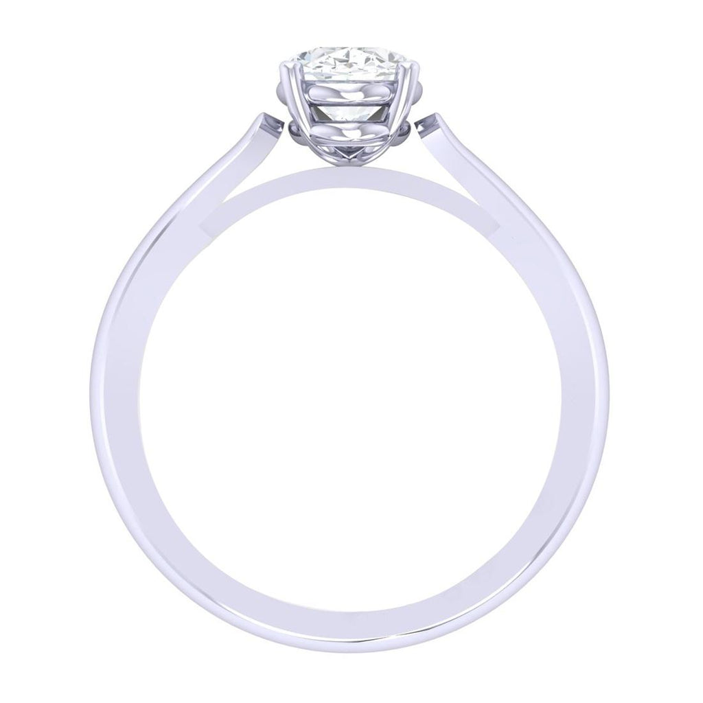 CLARA Made with Swiss Zirconia 925 Sterling Silver Oval Solitaire Ring Gift for Women and Girls