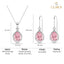 Silver Jino Pink Pear Solitaire Jewellery Set