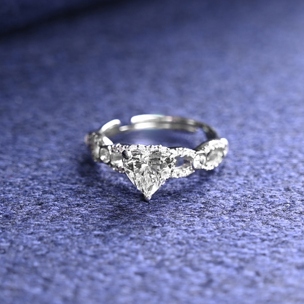 Silver Alfie Heart Engagement Ring