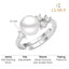Silver Vittoria Real Pearl Size Adjustable Ring