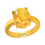 Certified Yellow Sapphire Pukhraj Prongs Panchdhatu Ring 5.5cts or 6.25ratti