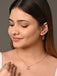 CLARA 925 Sterling Silver Pink Heart Pendant Earring Chain Jewellery Set 