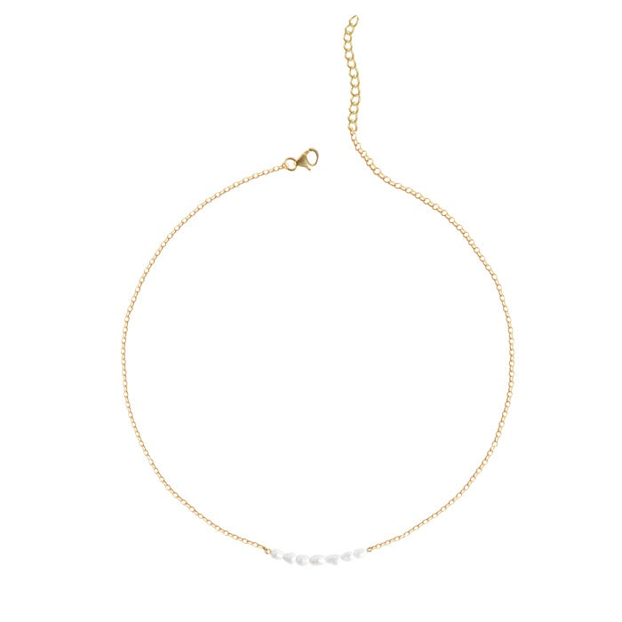 CLARA 925 Sterling Silver Pearl Charm Necklace Chain 