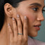 Silver Vera Minimal Green Ring