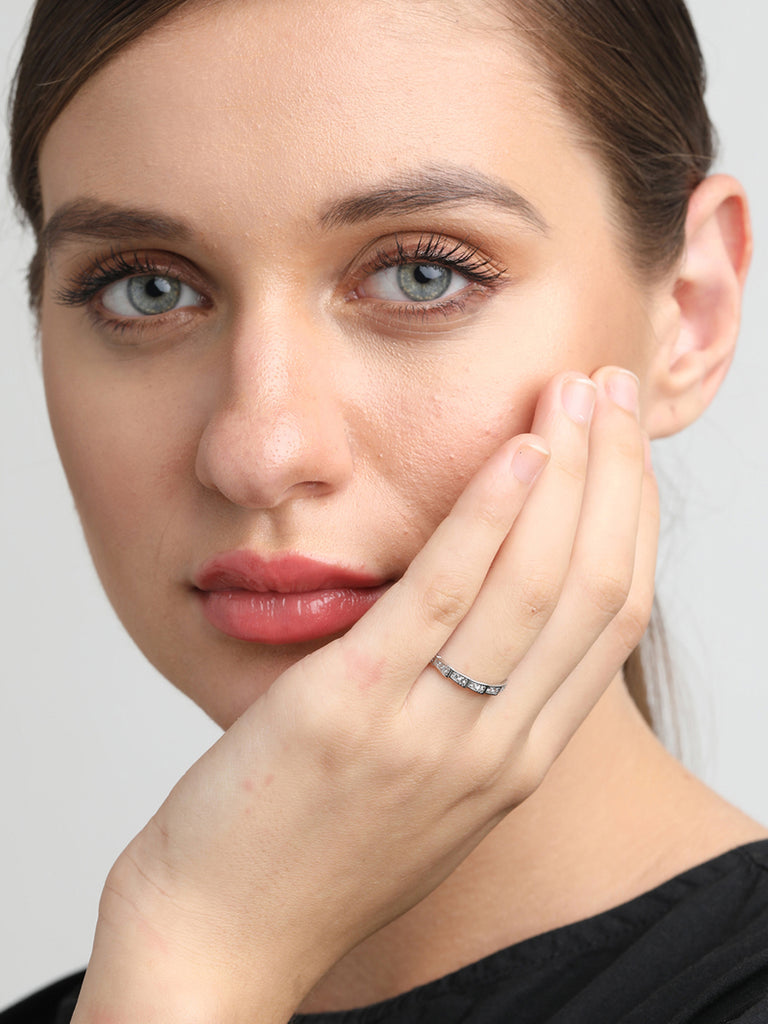 CLARA 925 Sterling Silver Eternity Band Ring 