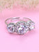 CLARA Pure 925 Sterling Silver Solitaire Wedding Finger Ring with Adjustable Band 