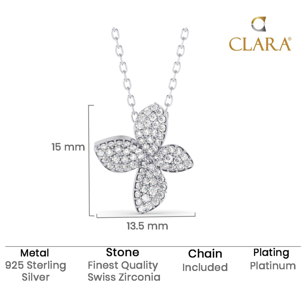 Silver Floral Pendant Chain