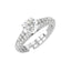 Silver V Solitaire Ring
