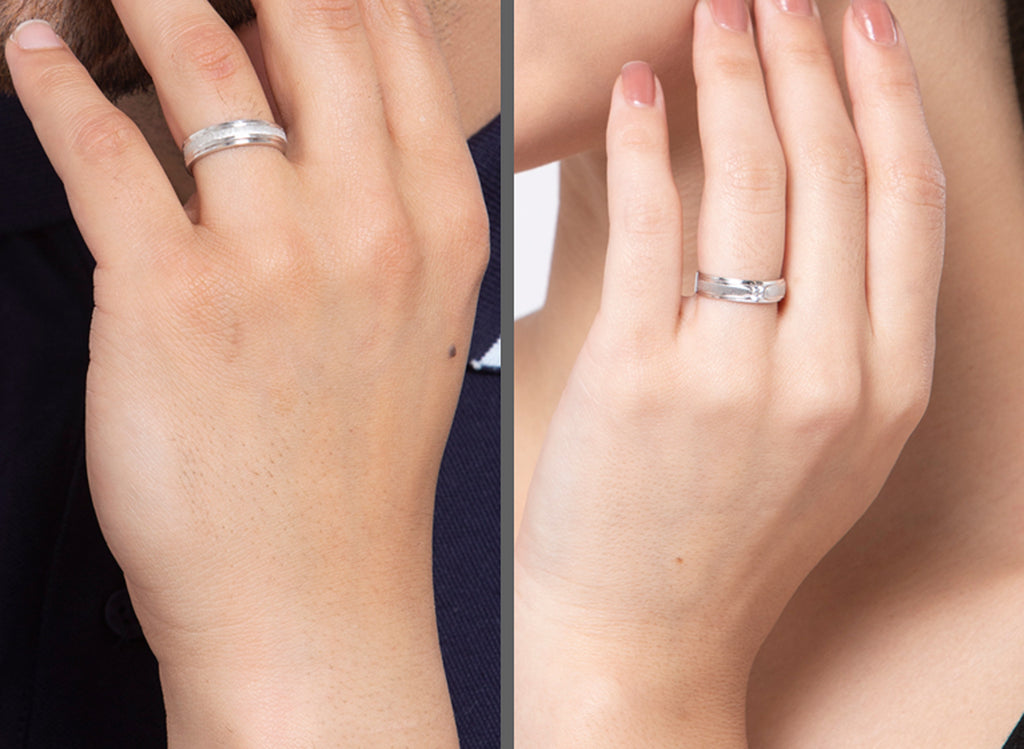 CLARA Pure 925 Sterling Silver Eternity Adjustable Couple Band, Promise Rings for Lovers