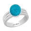 Certified Turquoise Firoza Line Stunning Silver Ring 9.3cts or 10.25ratti