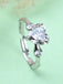 CLARA Pure 925 Sterling Silver Heart Engagement Finger Ring with Adjustable Band 