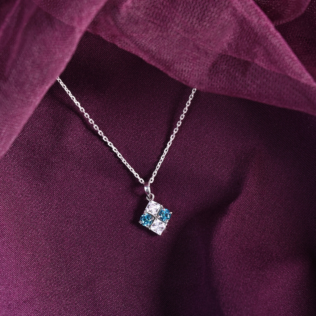 CLARA 925 Sterling Silver Belen Pendant Chain Necklace 