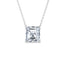 Silver Asscher Solitaire Pendant Chain 