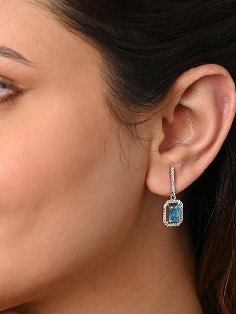 CLARA 925 Sterling Silver Azul Earrings 