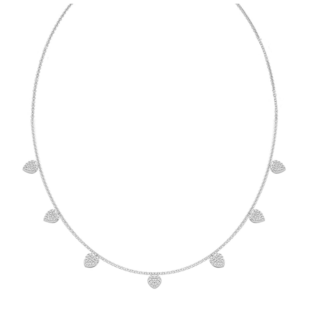 CLARA 925 Sterling Silver Heart Charm Minimal Necklace Chain 