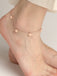 CLARA 925 Sterling Silver Hammered Anklet Payal ( Single ) Adjustable Chain, Rose Gold Plated Gift for Women and Girls
