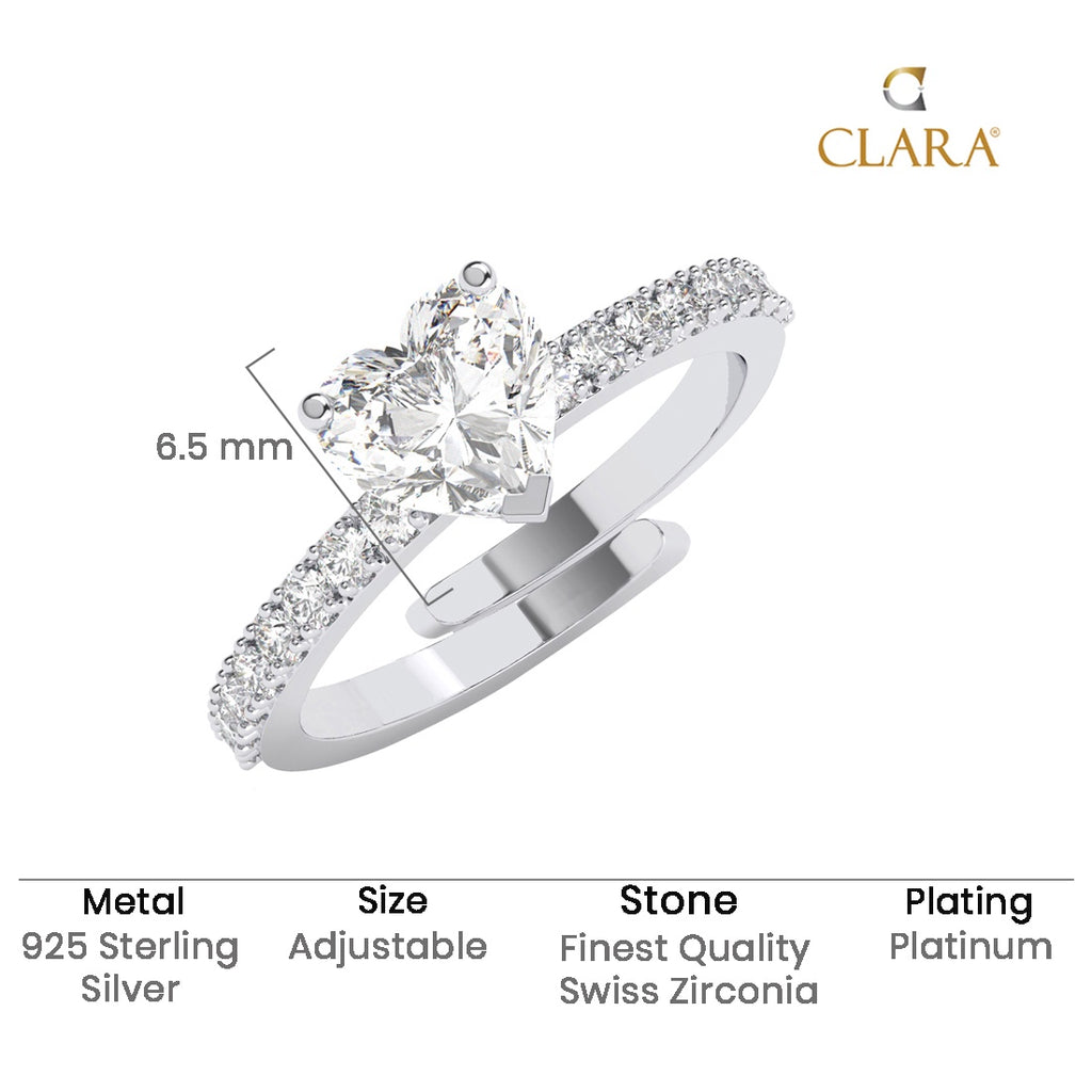 Silver Karine Heart Solitaire Promise Ring