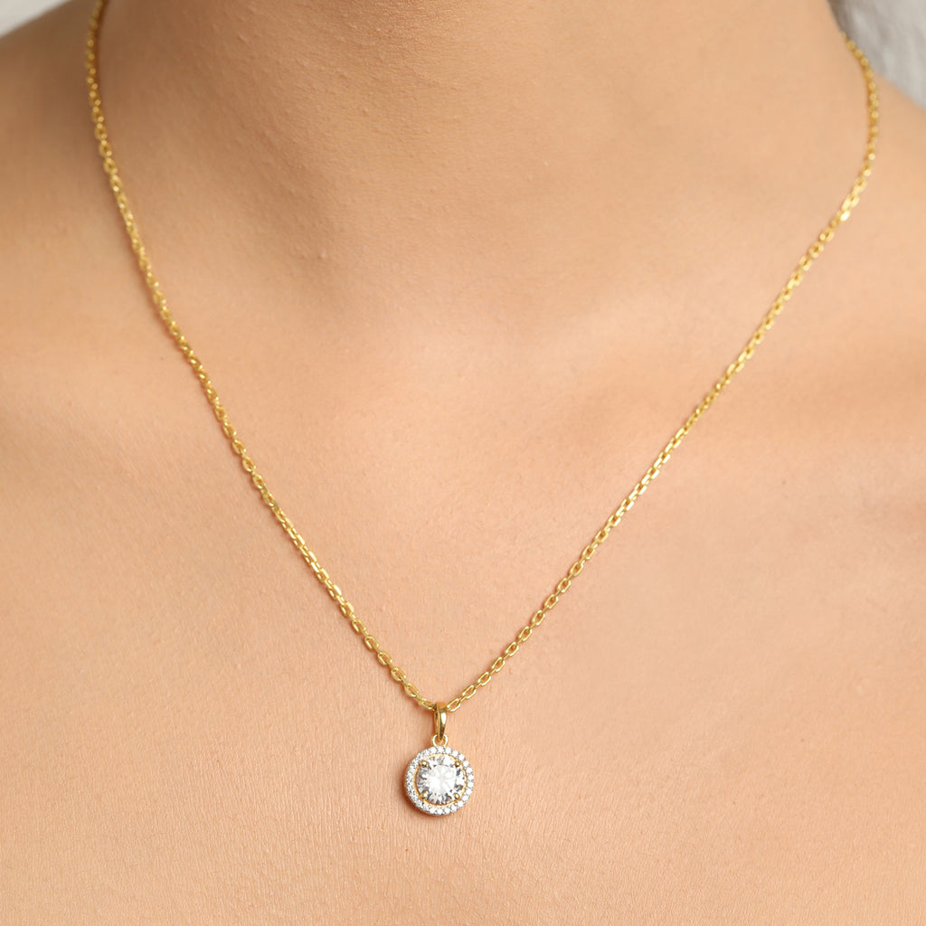 CLARA 925 Sterling Silver Talia Pendant Chain Necklace 
