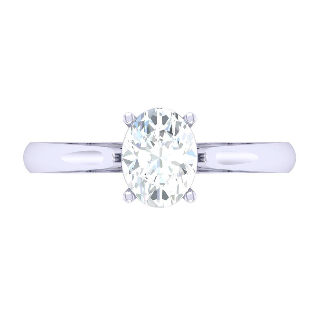 CLARA Made with Swiss Zirconia 925 Sterling Silver Oval Solitaire Ring Gift for Women and Girls