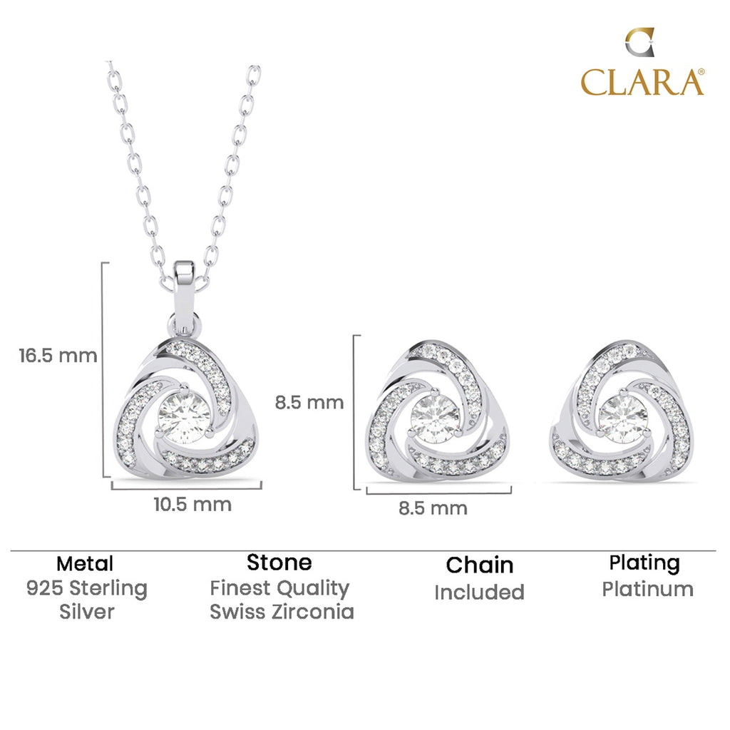 Silver Bianca Solitaire Jewellery Set