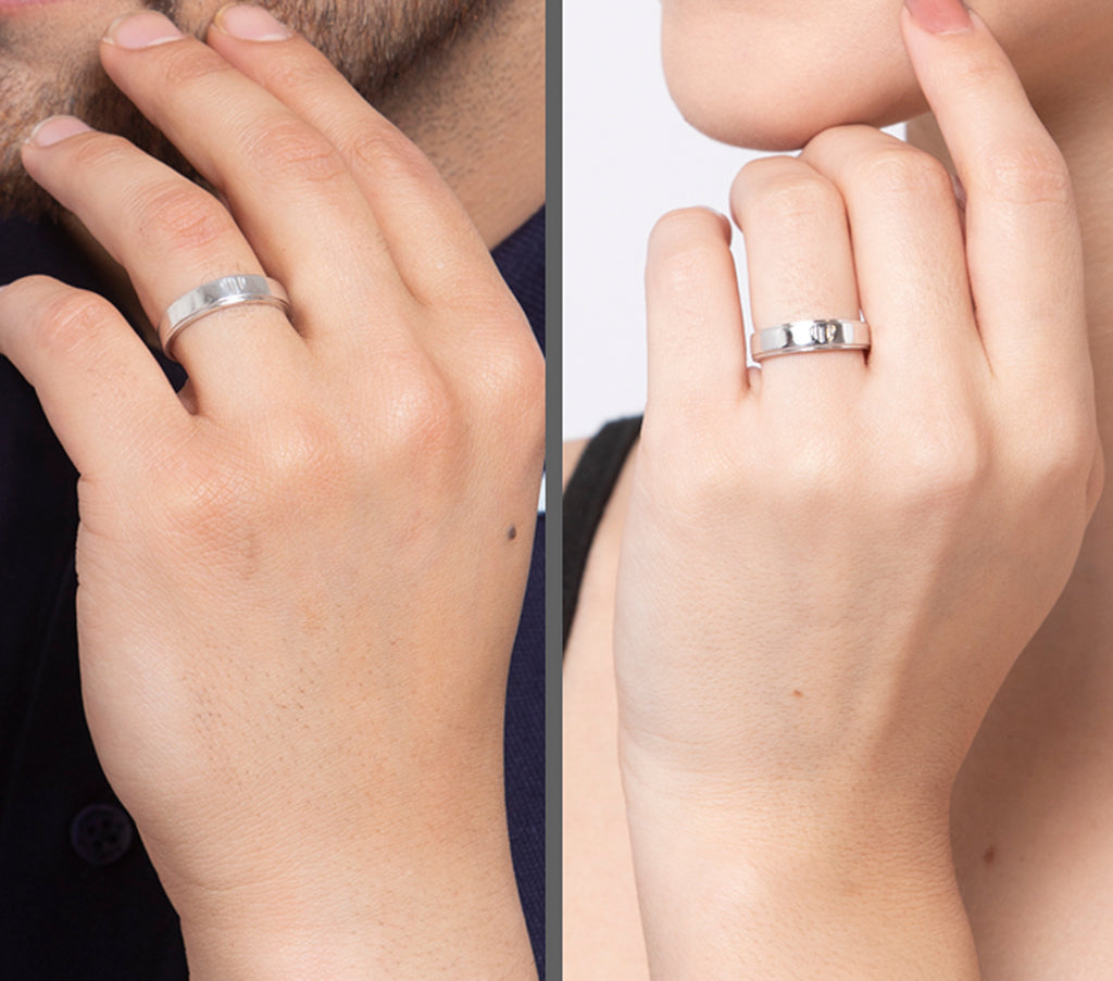 CLARA Pure 925 Sterling Silver Heart Adjustable Couple Band, Promise Rings for Lovers | Gift for Men and Women