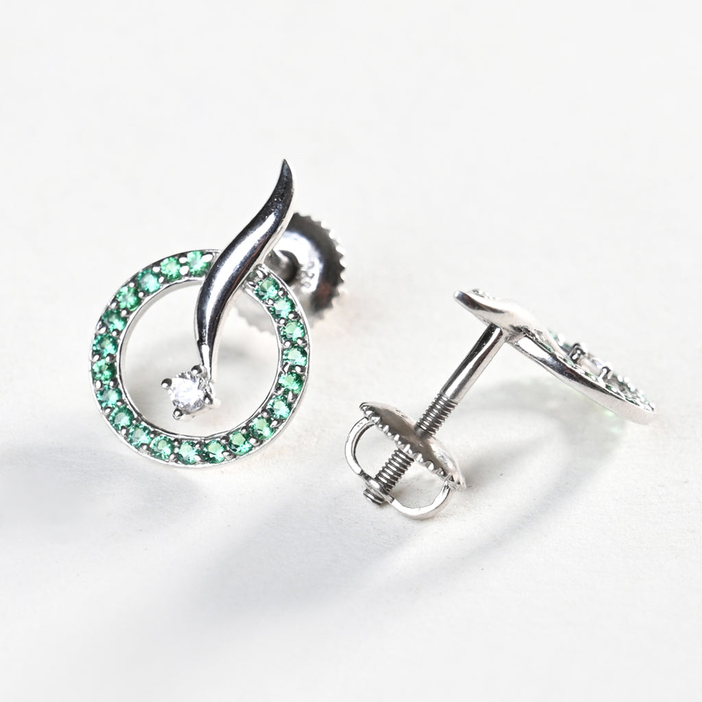 CLARA 925 Sterling Silver Verde Earrings 