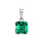 Silver Green Octagon Men Pendant Necklace with Chain or without Chain