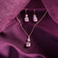CLARA 925 Sterling Silver Rosa Pendant Earring Chain Jewellery Set 