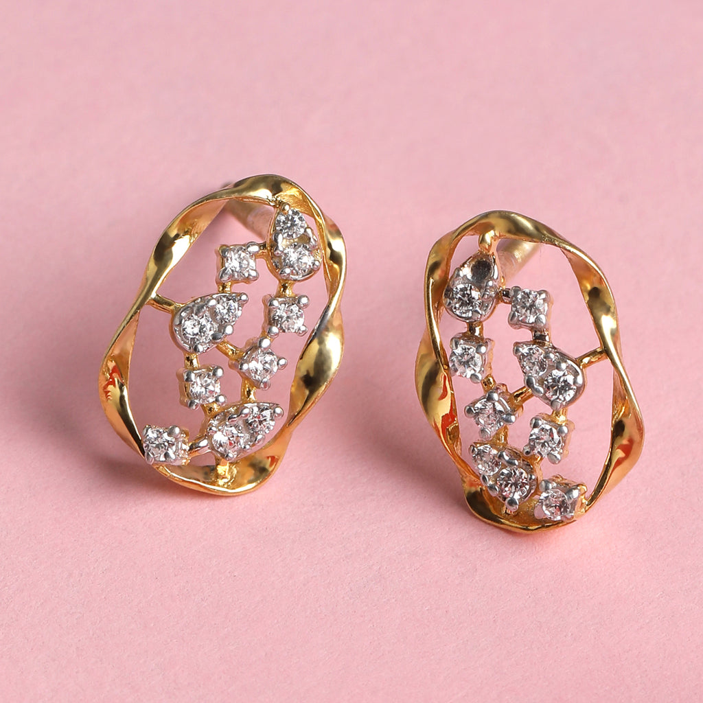 CLARA 925 Sterling Silver Petra Earrings with Screw Back 