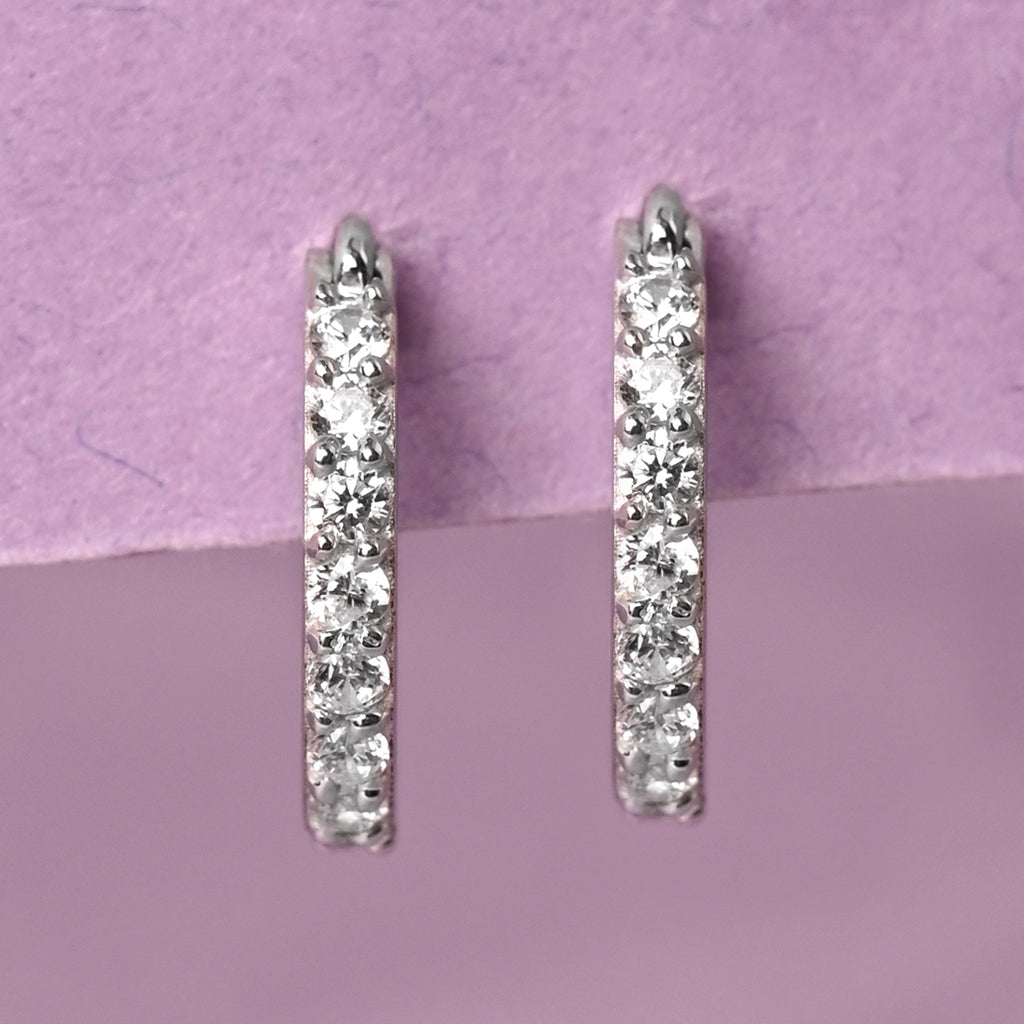 CLARA 925 Sterling Silver Classic Hoop and Huggies Bali Earrings 