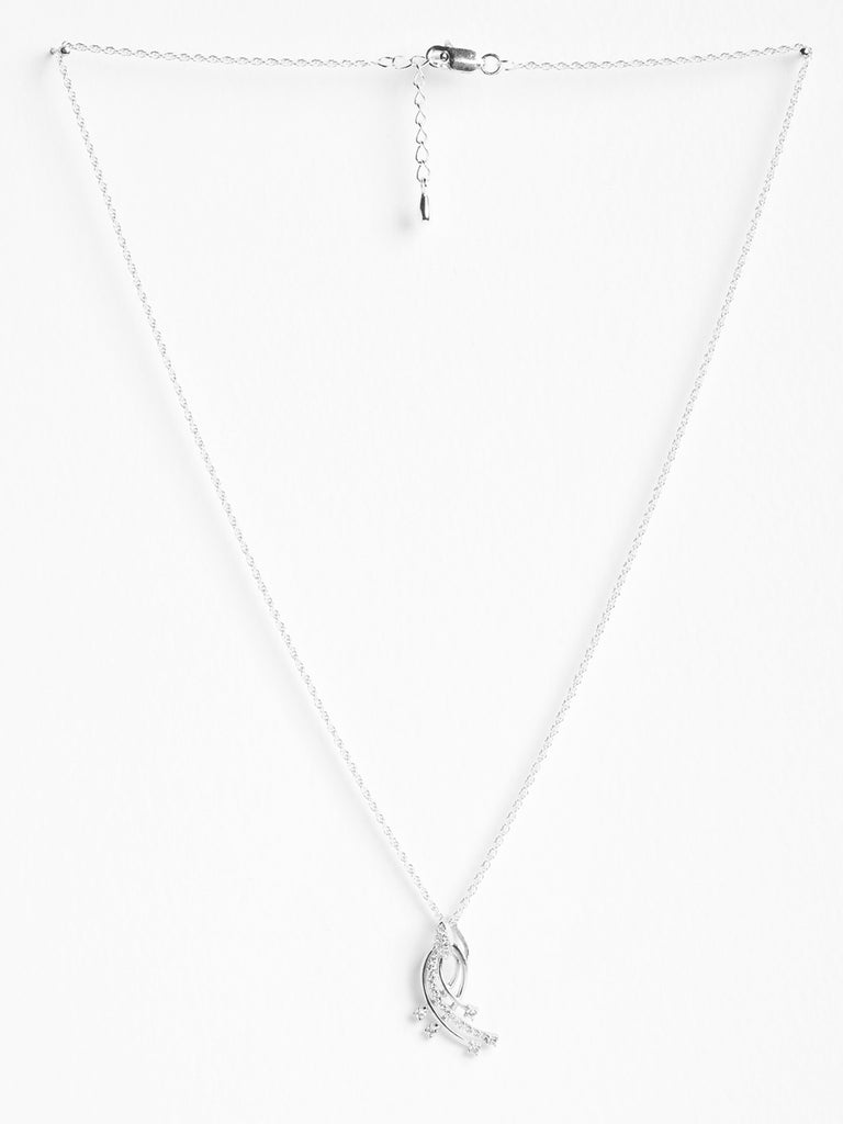 CLARA 925 Sterling Silver Iris Pendant Chain Necklace 
