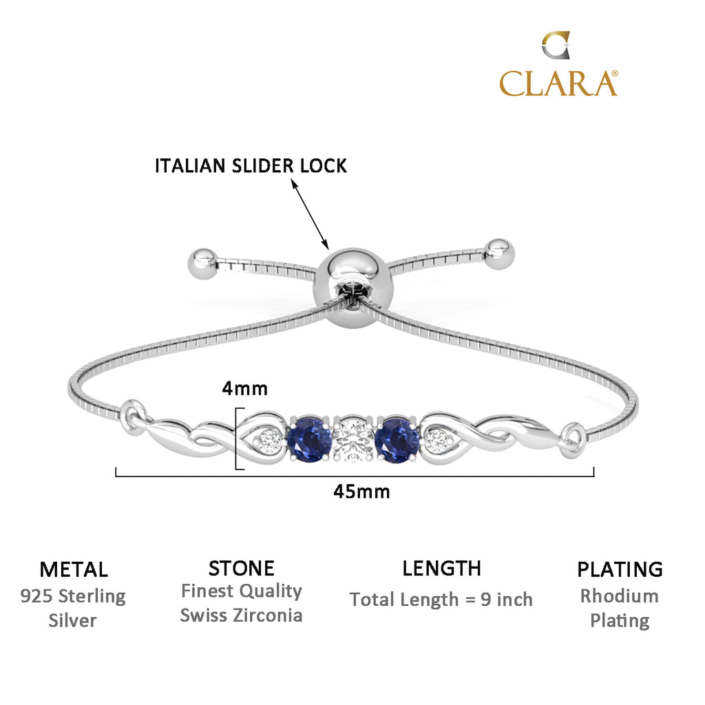 CLARA 925 Pure Silver Classic Hand Bracelet