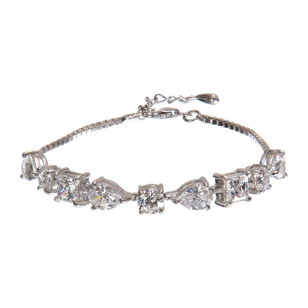 CLARA Made with Swiss Zirconia 925 Sterling Silver Rico Solitaire Bracelet Gift for Women and Girls