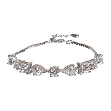 CLARA Made with Swiss Zirconia 925 Sterling Silver Rico Solitaire Bracelet Gift for Women and Girls