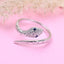 CLARA Pure 925 Sterling Silver Snake Finger Ring with Adjustable Band 