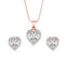 CLARA 925 Sterling Silver Heart Solitaire Pendant Earring Chain Jewellery Set 