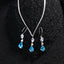 CLARA 925 Sterling Silver Pear Solitaire Pendant Earring Chain Jewellery Set 